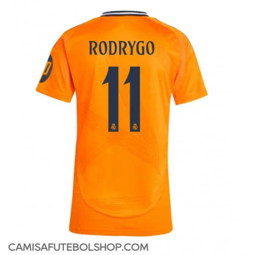 Camisa de time de futebol Real Madrid Rodrygo Goes #11 Replicas 2º Equipamento Feminina 2024-25 Manga Curta